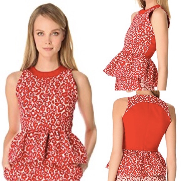 Preen Leopard Peplum Top - Picture 2 of 8